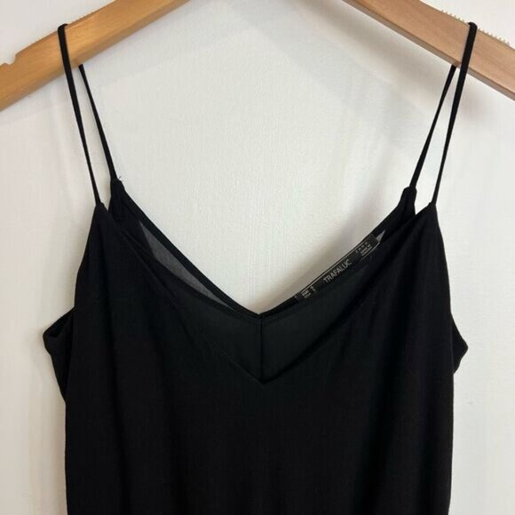 Zara Womens TRF Black Ribbed Jumpsuit Sleeveless Size Small Pockets One Piece - Picture 4 of 11